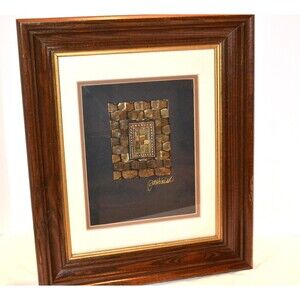 Modernism Mixed Media Mod Gold Art Framed